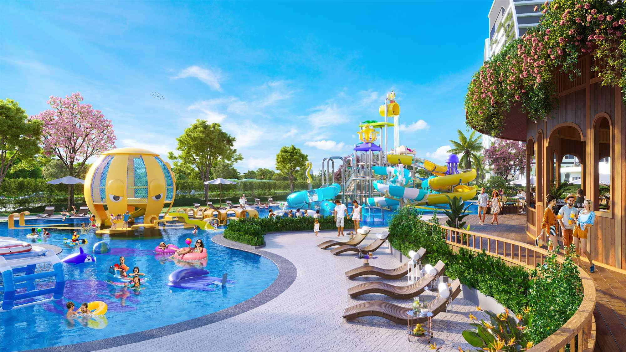 A&T Sky Garden | Căn Hộ 3 Mặt Hướng Thủy 40 water park